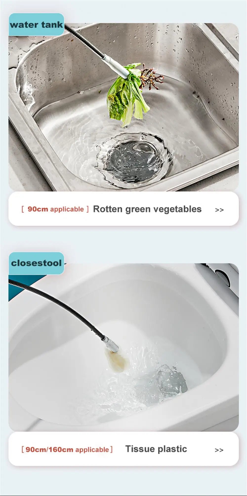 Snake Sewer Pipe Unblocker Spring Pipe Dredging Tool Kitchen Bathroom Sink Drain Clog Remover Anti Clogging Cleaning Tools