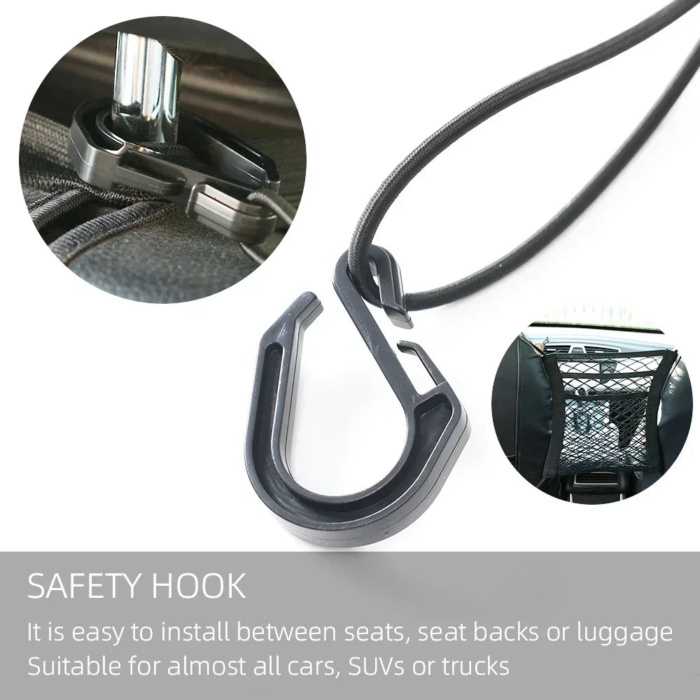 Car Storage Net Bag Multifunction Between Seats Car Divider Pet Barrier Stretchable Elastic Mesh Bag Organizer Auto Accessories