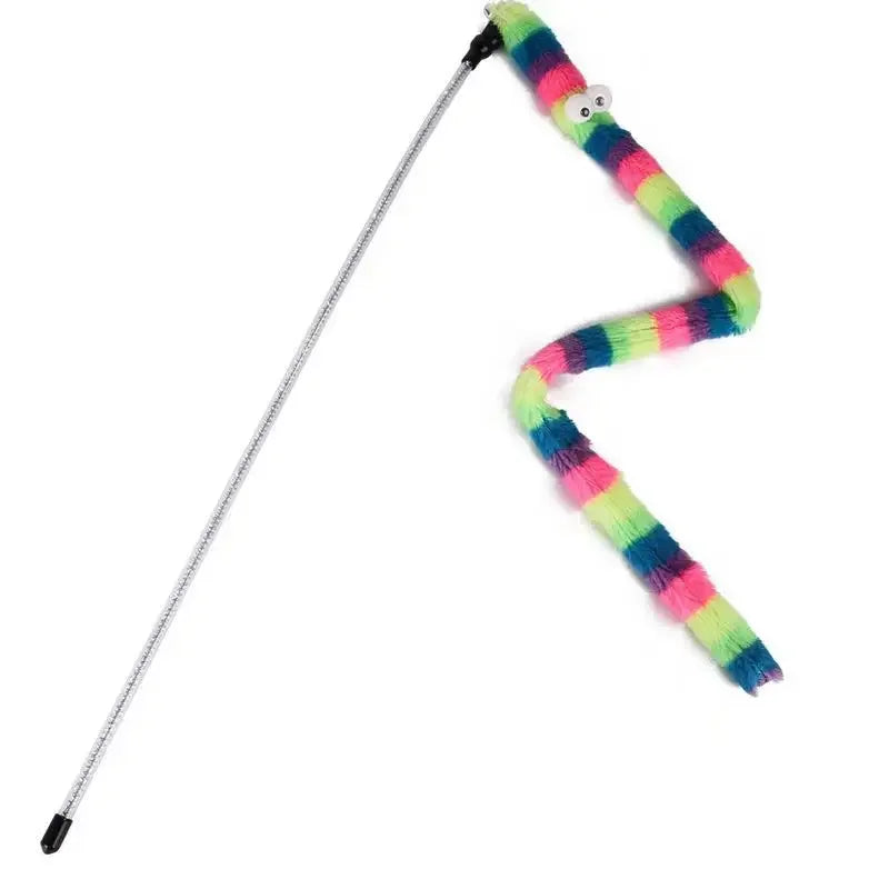Cute Funny Rainbow Stick Pet Cat Toys Cat Teaser Toy Wand Cat Stick Strong Cat Toy Interactive Toys Cat Supplies Pet Products