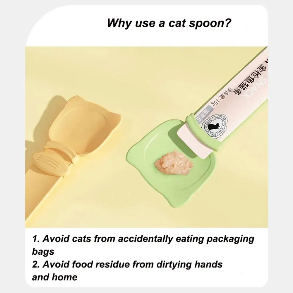 Cat Feeder Cat Strip Squeeze Spoon Pet Liquid Snack Spoon Liquid Feeding Food Squeezer Without Residue Cat Feeder Pet Supplies