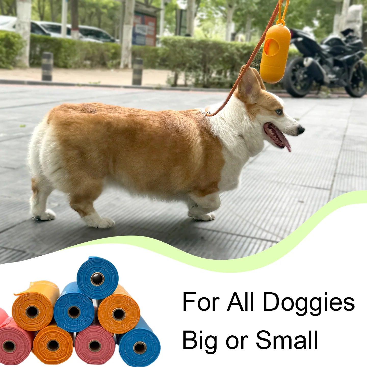 Biodegradable Thick Dog Poop Bags With Holder LeakProof Natural scented Pet Trash Bag 5 Colors Poop bags for Dog With Dispenser